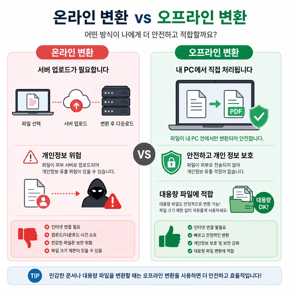 온라인 MOV MP4 변환과 오프라인 변환 비교