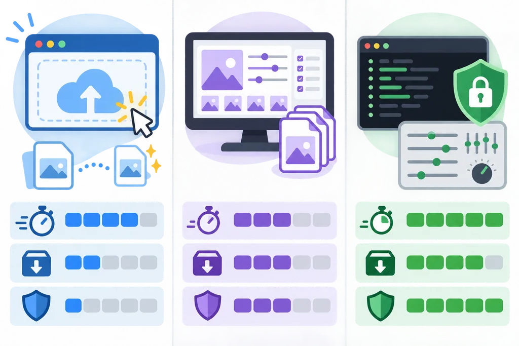 온라인 변환기와 GUI 프로그램 및 FFmpeg의 특징 비교